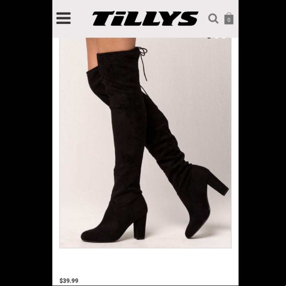 Over the knee tall black boots